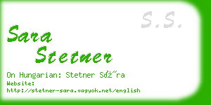 sara stetner business card